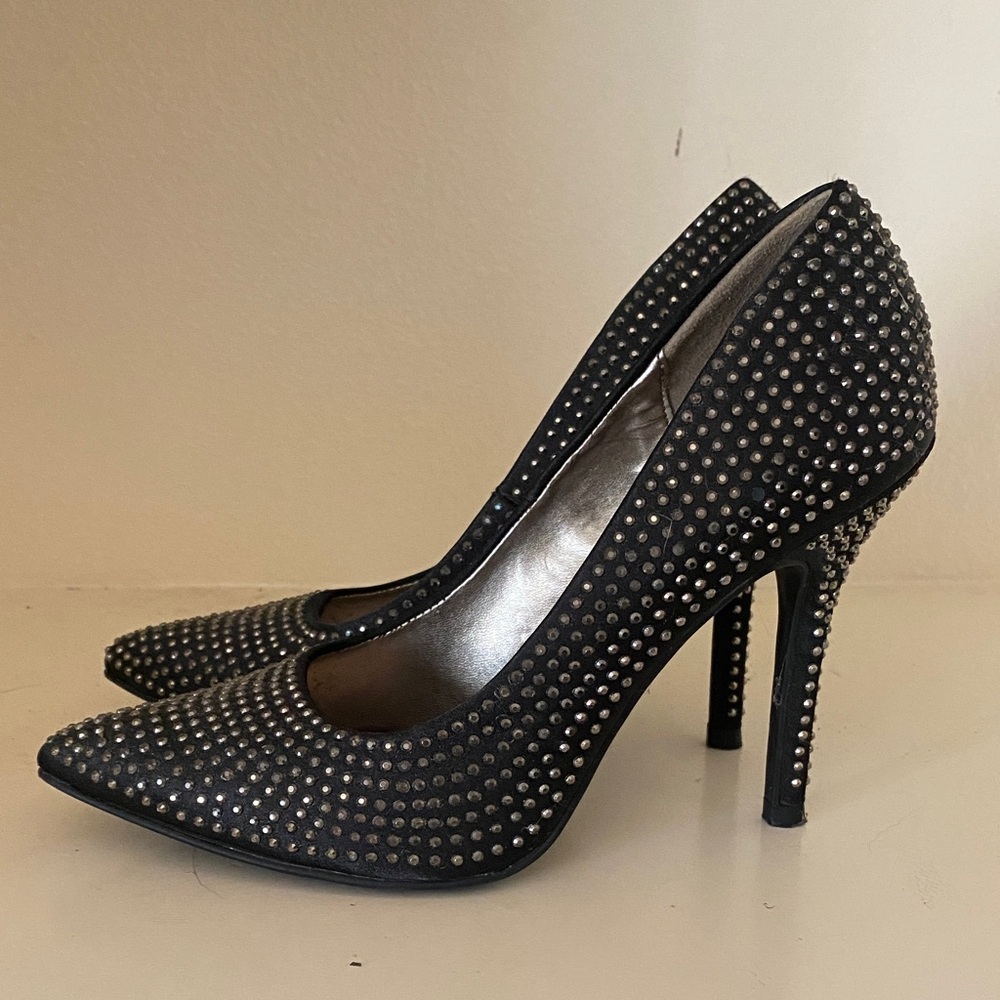 Maripe Black Studded Heels
